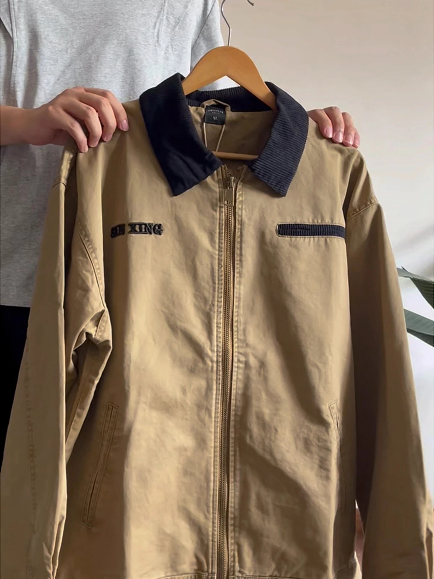 Khaki Contrast Color Embroidery Workwear Jaet Men's Spring Autumn American Vintage Barn Sle Detroit Jaet Youth ular
Khaki Contrast Color Embroidery Workwear Jaet Men's Spring Autumn American Vintage Barn Sle Detroit Jaet Youth ular