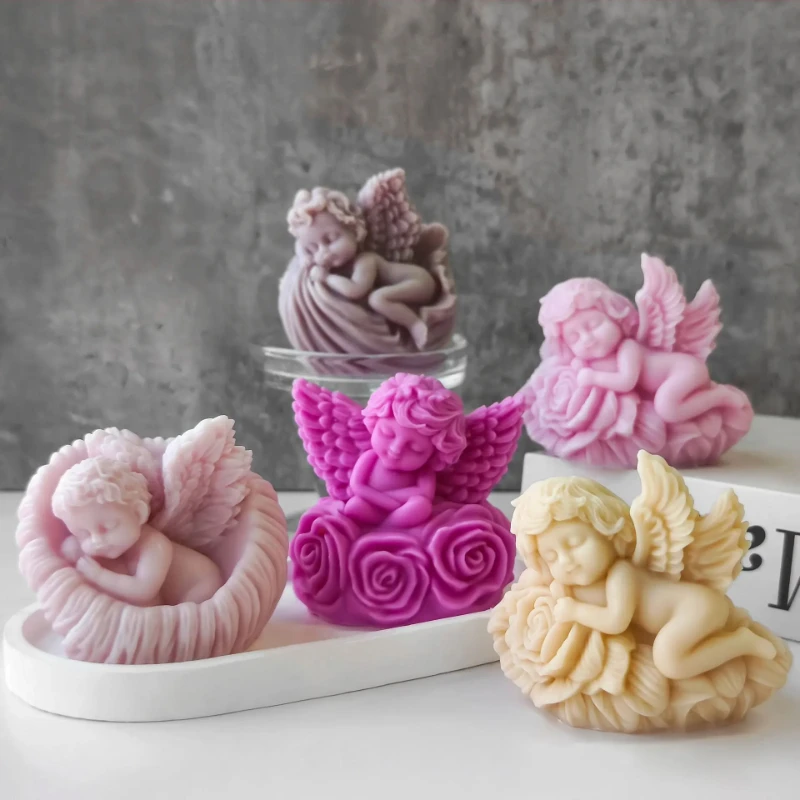 3D Baby Angel Aromatherapy Candle Silicone Mold Cute DIY Rose Flower Wings Boy Angel Plaster Resin Gypsum Decoration Mold
3D Baby Angel Aromatherapy Candle Silicone Mold Cute DIY Rose Flower Wings Boy Angel Plaster Resin Gypsum Decoration Mold