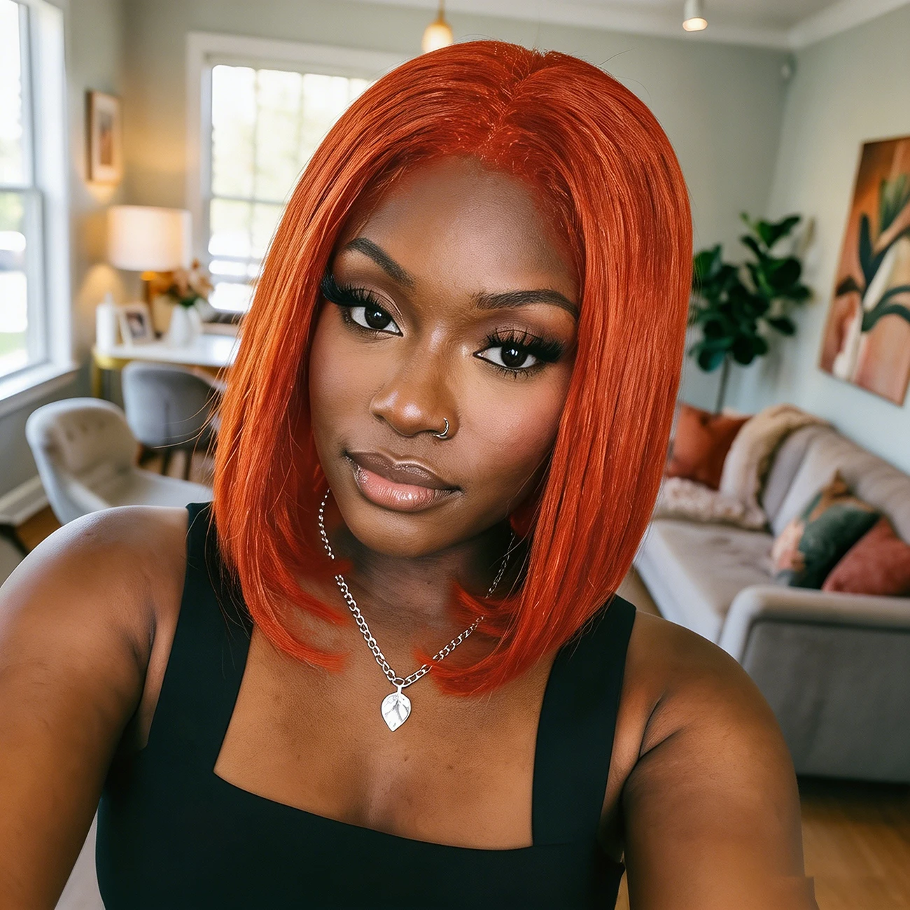 Orange Bob Wig 13x4 Lace Front Wig, 180% Density Straight Colored Brazilian Human Hair Wig, Pre Plucked for Women
Orange Bob Wig 13x4 Lace Front Wig, 180% Density Straight Colored Brazilian Human Hair Wig, Pre Plucked for Women