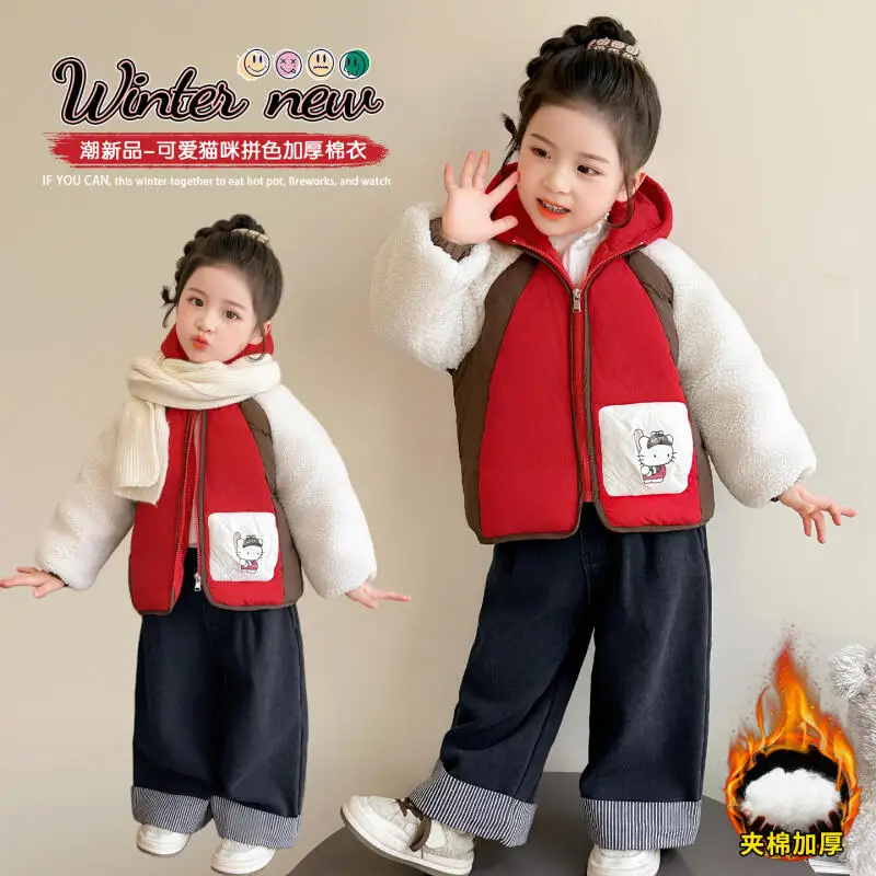 Комплект из плотной хлопковой куртки с героями мультфильмов «Hello Kitty», осень-зима 2022, новое детское модное милое мягкое теплое пальто в стиле аниме «Hello Kitty»
Комплект из плотной хлопковой куртки с героями мультфильмов «Hello Kitty», осень-зима 2022, новое детское модное милое мягкое теплое пальто в стиле аниме «Hello Kitty»