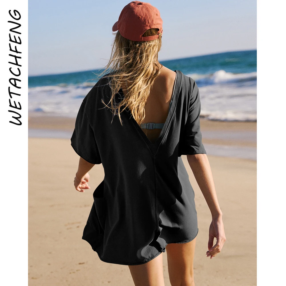 Black Loose Backless Overalls For Women Summer Sexy Casual Short Sleeve Playsuits Clothes 2024 Fashion Summer One Piece Rompers
Black Loose Backless Overalls For Women Summer Sexy Casual Short Sleeve Playsuits Clothes 2024 Fashion Summer One Piece Rompers