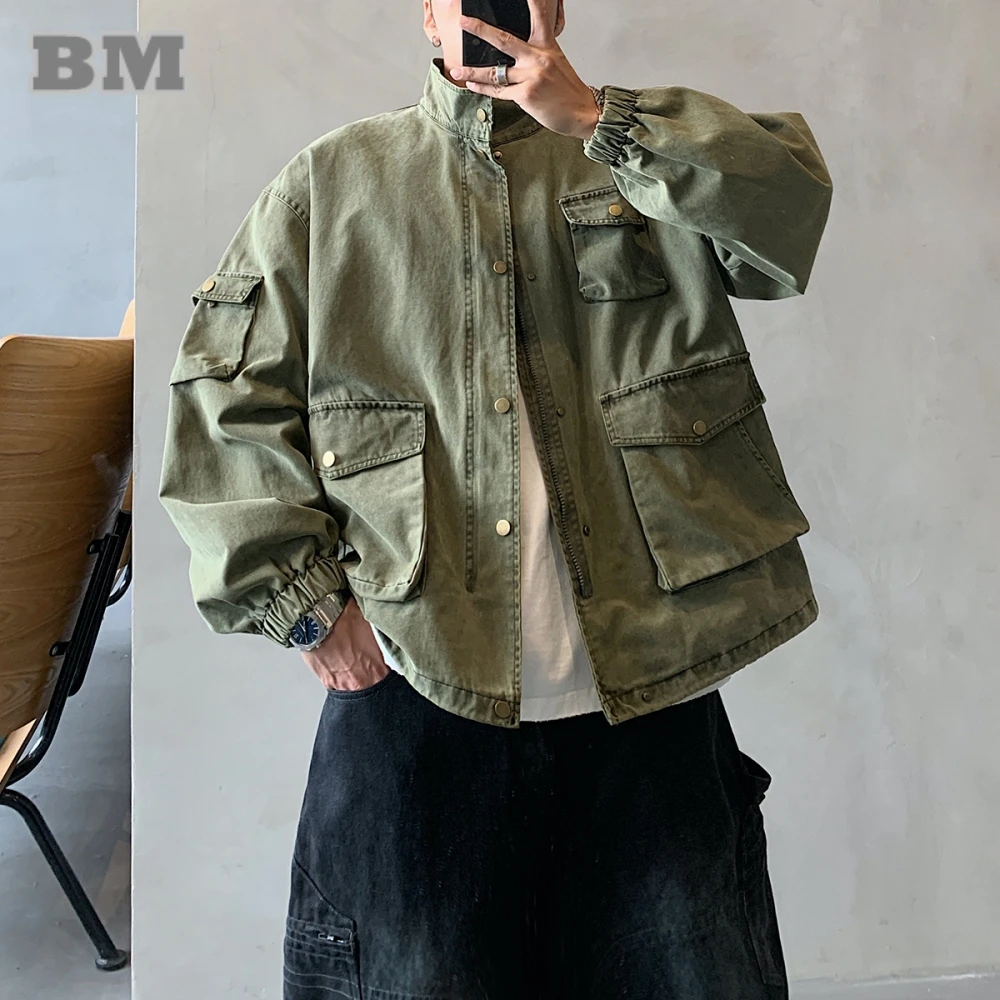Korean Streetwear Distressed Workwear Jacket Men Hip Hop Retro Casual Outerwear High Quality Loose Fit Army Green Coat Trendy
Korean Streetwear Distressed Workwear Jacket Men Hip Hop Retro Casual Outerwear High Quality Loose Fit Army Green Coat Trendy