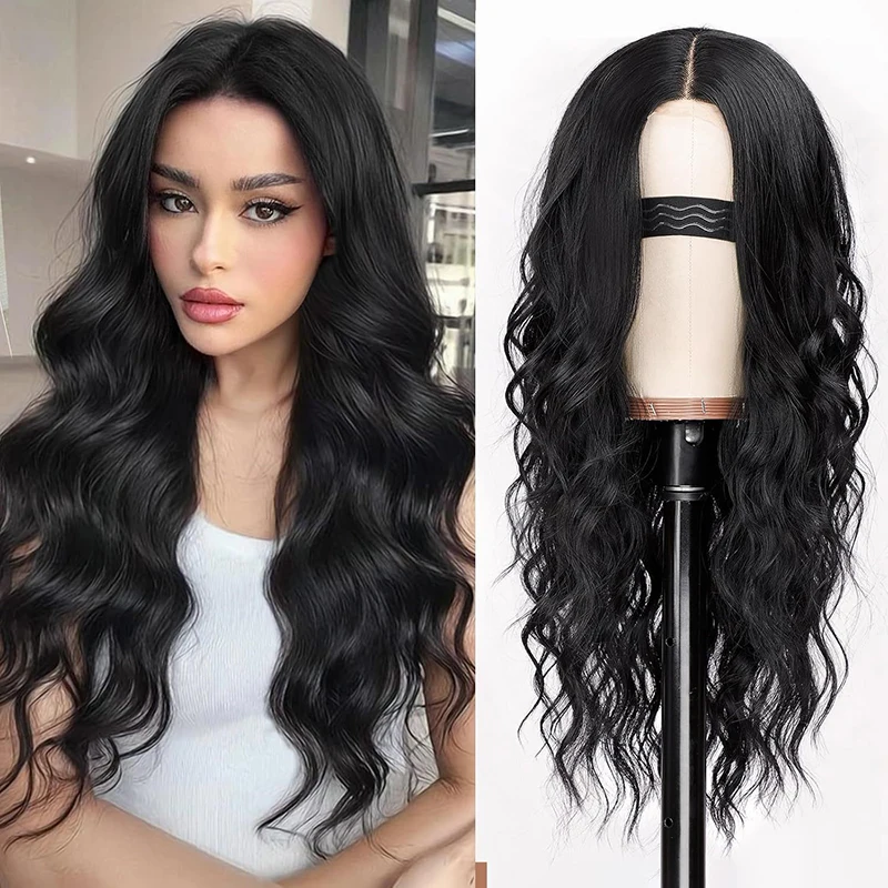 A 26-Inch Black-Brown Water Ripple Naturally Curly Lace Front Synthetic Wig Is Suitable For Women'S Daily Parties And Halloween
A 26-Inch Black-Brown Water Ripple Naturally Curly Lace Front Synthetic Wig Is Suitable For Women'S Daily Parties And Halloween
