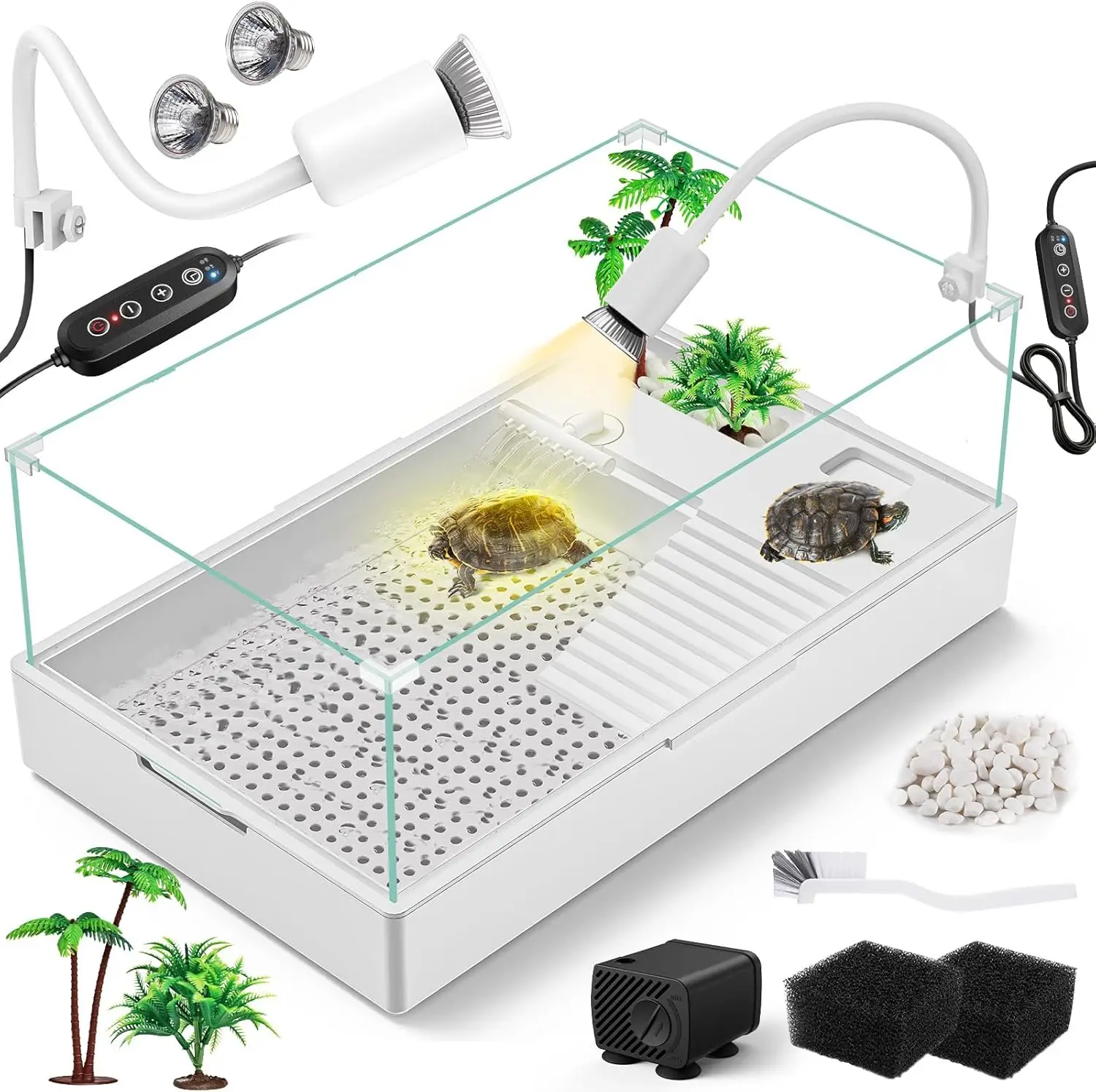 Large Turtle Tank Starter Kit with Rain Shower, Adjustable 5W Pump, Acrylic Tank for Small Reptiles
Large Turtle Tank Starter Kit with Rain Shower, Adjustable 5W Pump, Acrylic Tank for Small Reptiles