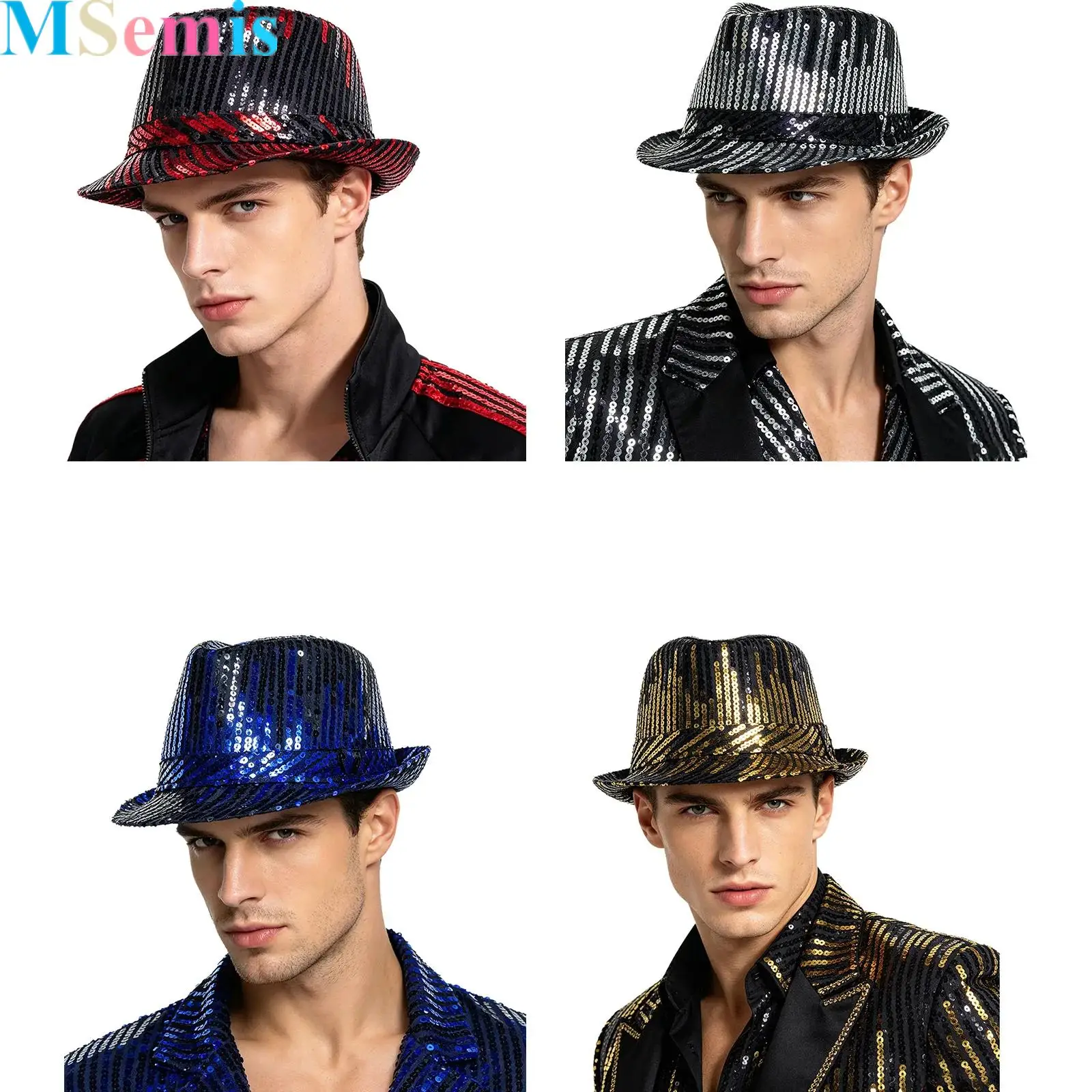 Jazz Hat Fashionable Sequin Fedora Party Hat Unisex Sparkling Accessory for Costumes Parties Events Everyday Style
Jazz Hat Fashionable Sequin Fedora Party Hat Unisex Sparkling Accessory for Costumes Parties Events Everyday Style