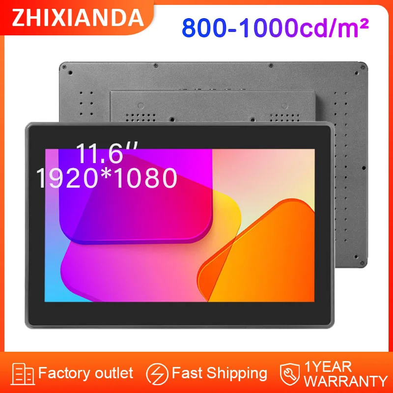 Sunlight Readable 800-1000nits 11.6 Inch LCD Touch Screen Open Frame Monitor 1920*1080 for Industrial with HD VGA USB Interface
Sunlight Readable 800-1000nits 11.6 Inch LCD Touch Screen Open Frame Monitor 1920*1080 for Industrial with HD VGA USB Interface