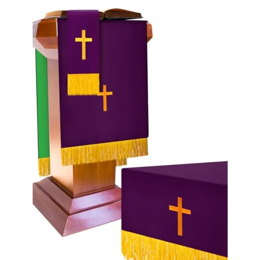 Set of 3 Reversible Parament Set Clergy Table Runner Bookmark Pulpit Scarf with Gold Cross Church Pulpit Accessories for Christ
Set of 3 Reversible Parament Set Clergy Table Runner Bookmark Pulpit Scarf with Gold Cross Church Pulpit Accessories for Christ