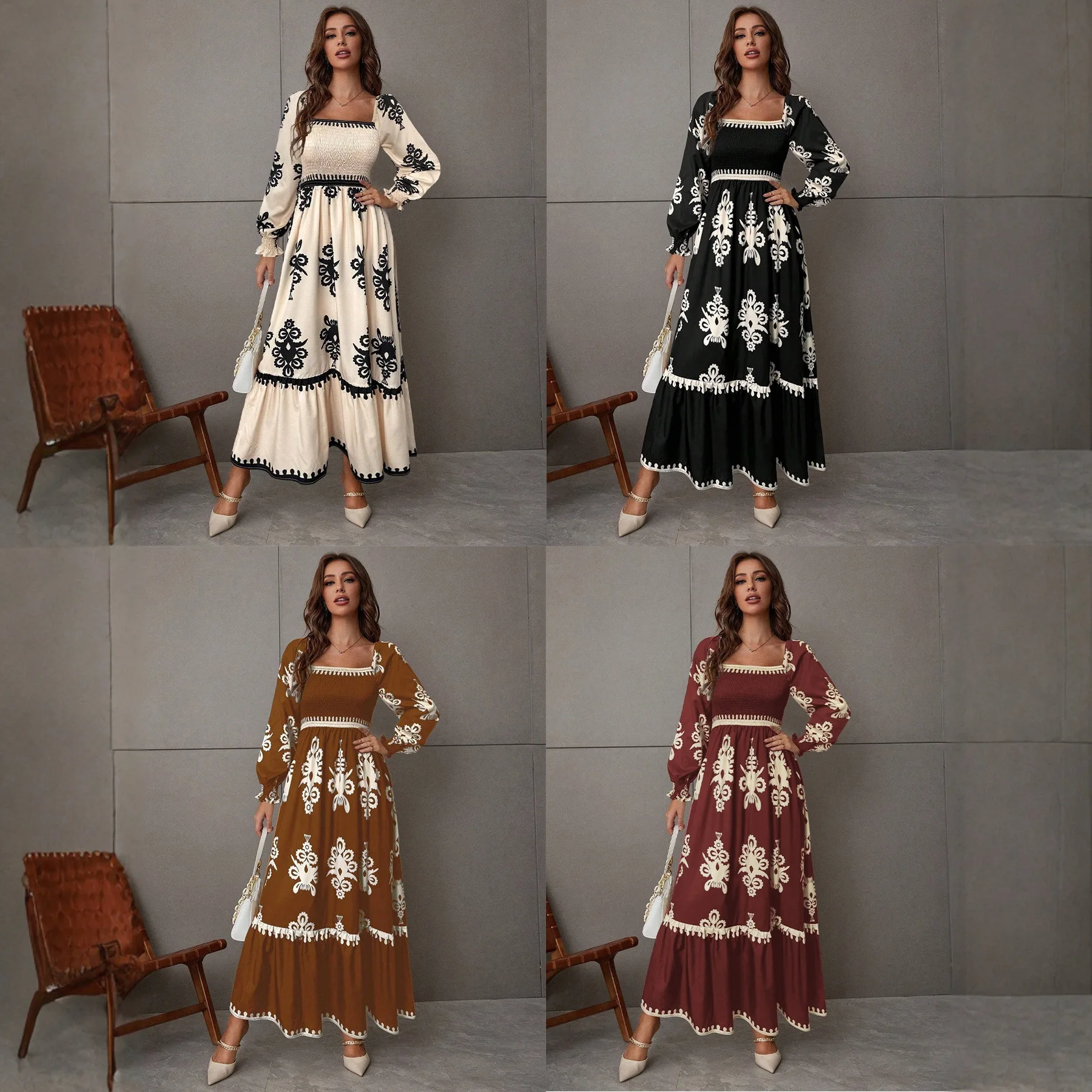 New Womens Boho Embroidered Square Neck Maxi Dress Smocked Waist Tiered Casual Dress for Vacation Party
New Womens Boho Embroidered Square Neck Maxi Dress Smocked Waist Tiered Casual Dress for Vacation Party