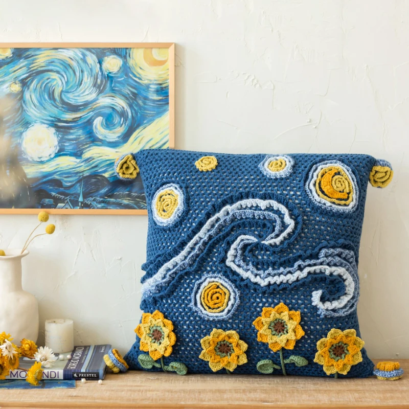 Susan's Family DIY Crochet Pillowcase Kit Van Gogh Star Moon Light Sunflower Pillowcase Materials Package Crochet Kit
Susan's Family DIY Crochet Pillowcase Kit Van Gogh Star Moon Light Sunflower Pillowcase Materials Package Crochet Kit