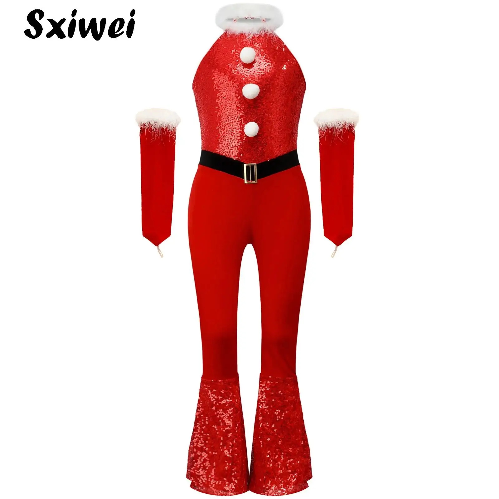 Christmas Sequins Hippie Costume Kids Girls Disco Dance Outfit Plush Sleeveless Velvet Bell-bottom Long Pants Bodysuit Jumpsuit
Christmas Sequins Hippie Costume Kids Girls Disco Dance Outfit Plush Sleeveless Velvet Bell-bottom Long Pants Bodysuit Jumpsuit