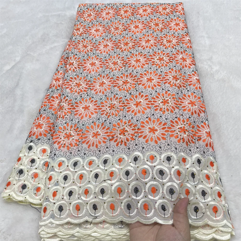 Swiss Voile Lace African fabric for women Fabric High Quality Cotton Embroidery with Rainstones for Women's Dresses 2026
Swiss Voile Lace African fabric for women Fabric High Quality Cotton Embroidery with Rainstones for Women's Dresses 2026