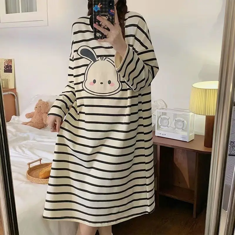 Sanrio Hello Kitty женская ночная рубашка Kawaii с героями мультфильмов для молодых девушек осенне-зимние пижамы с длинными рукавами студенческий комплект домашней одежды новый
Sanrio Hello Kitty женская ночная рубашка Kawaii с героями мультфильмов для молодых девушек осенне-зимние пижамы с длинными рукавами студенческий комплект домашней одежды новый