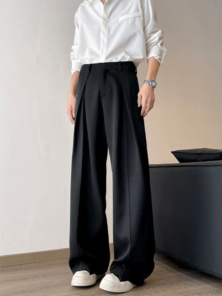 Мужские летние тонкие свободные брюки из ледяного шелка, широкие брюки-костюмные, прямого кроя, струящиеся, элегантные, повседневные, модные, для подростков
Мужские летние тонкие свободные брюки из ледяного шелка, широкие брюки-костюмные, прямого кроя, струящиеся, элегантные, повседневные, модные, для подростков