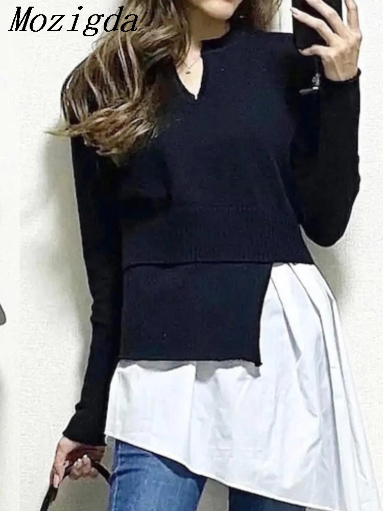 Autumn Pullover New Style Fake Two Piece Set Knitted Sweater Shirt Dress Women Irregular Base Knitted Woman Blouse Ladies Tops
Autumn Pullover New Style Fake Two Piece Set Knitted Sweater Shirt Dress Women Irregular Base Knitted Woman Blouse Ladies Tops
