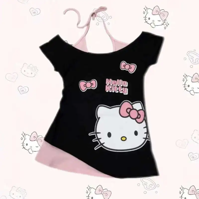 Футболка Miniso Halter Hellokitty Y2k для девочек, милый топ на шнуровке с открытыми плечами, кавайная футболка в стиле аниме, лоскутные тонкие футболки для женщин
Футболка Miniso Halter Hellokitty Y2k для девочек, милый топ на шнуровке с открытыми плечами, кавайная футболка в стиле аниме, лоскутные тонкие футболки для женщин