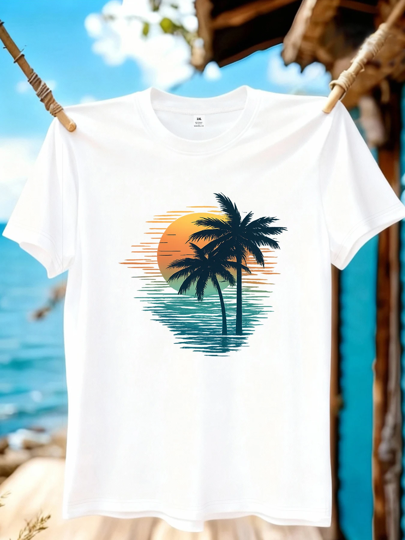 【WZM1041132】Coconut tree print plus size women's round neck summer casual short sleeved street fashion versatile T-shirt
【WZM1041132】Coconut tree print plus size women's round neck summer casual short sleeved street fashion versatile T-shirt