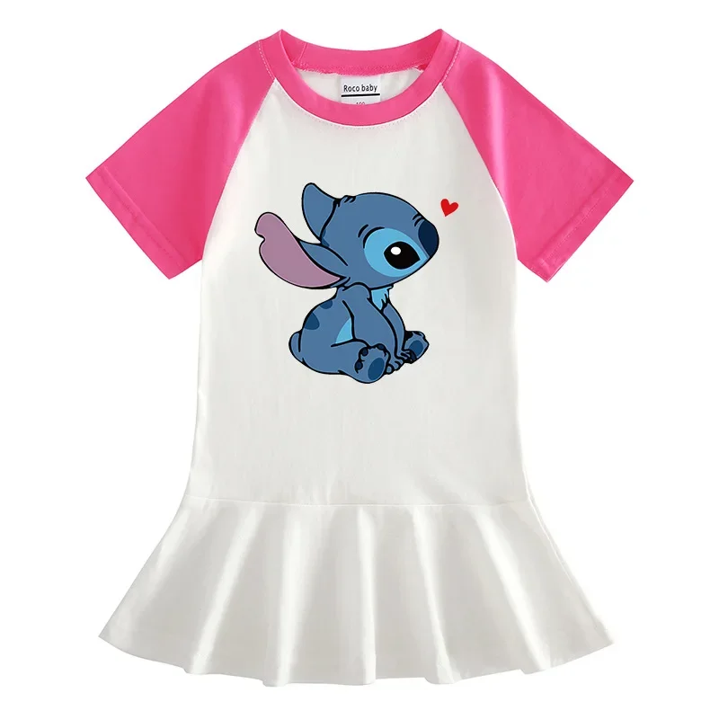 Новинка 2023, летняя детская одежда Disney Stitch, платье для девочек с коротким рукавом и мультипликационным рисунком, юбка контрастных цветов для маленьких девочек
Новинка 2023, летняя детская одежда Disney Stitch, платье для девочек с коротким рукавом и мультипликационным рисунком, юбка контрастных цветов для маленьких девочек