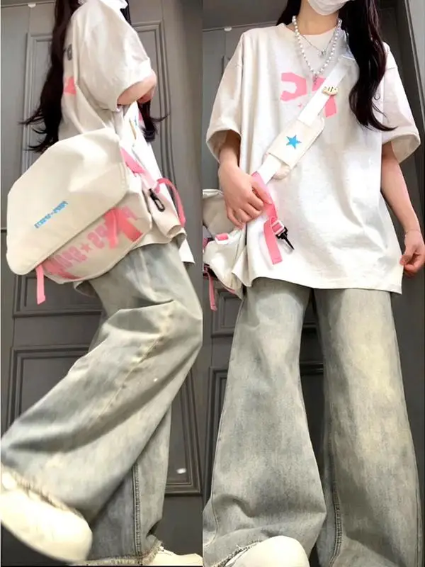 American High Street High Waist Wide Leg Jeans Women plus Size Spring Autumn Loose Slimming Frayed Design Straight Leg Pants
American High Street High Waist Wide Leg Jeans Women plus Size Spring Autumn Loose Slimming Frayed Design Straight Leg Pants