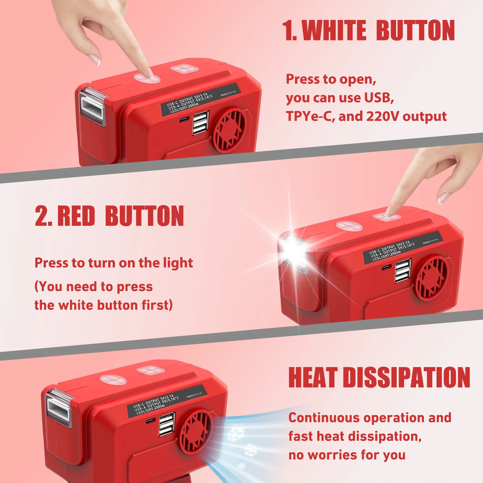 DC 18V AC 110V 200W Power Inverter for Milwaukee M18 Battery, Modified Sine Wave Converter with LED Light USB Type-C Port
DC 18V AC 110V 200W Power Inverter for Milwaukee M18 Battery, Modified Sine Wave Converter with LED Light USB Type-C Port