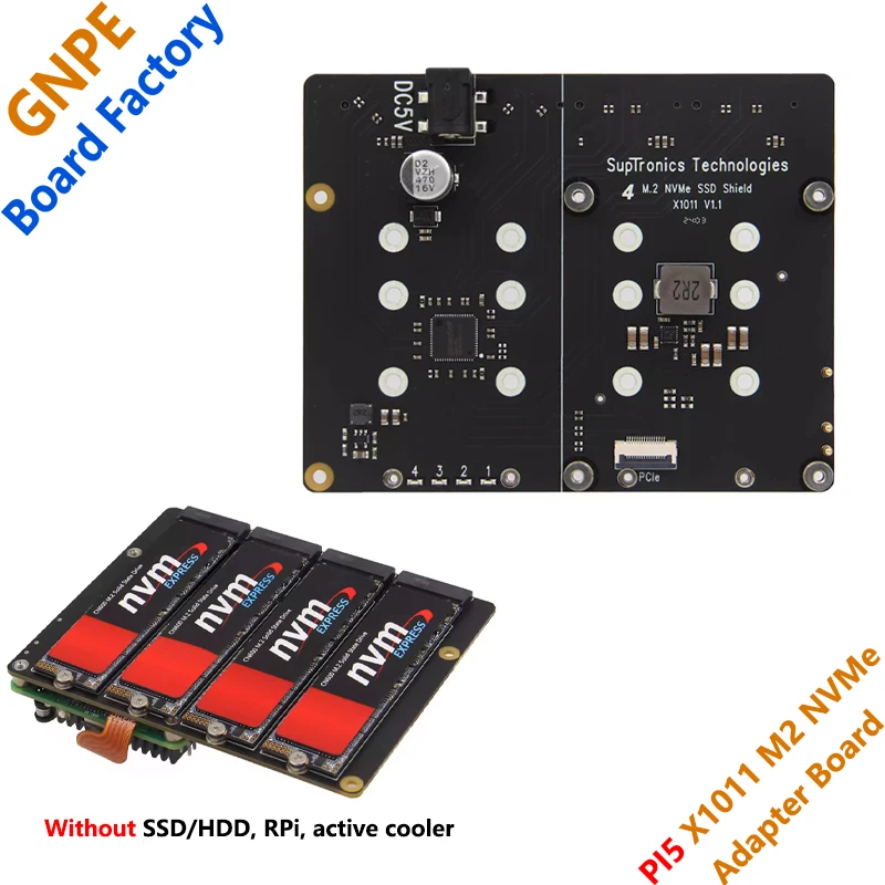 Raspberry PI 5 X1011 PCIe к M.2 протокол NVMe может поместиться в 4 расширяющих платы жесткого диска
Raspberry PI 5 X1011 PCIe к M.2 протокол NVMe может поместиться в 4 расширяющих платы жесткого диска