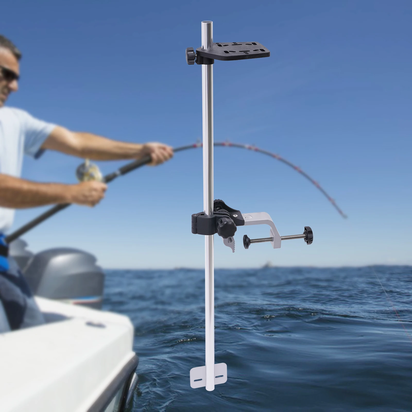 Universal Portable Fish Finder, Transducer Bracket + Fishfinder Mount, 360° Rotation Adjustable Transducer Mount Bracket
Universal Portable Fish Finder, Transducer Bracket + Fishfinder Mount, 360° Rotation Adjustable Transducer Mount Bracket