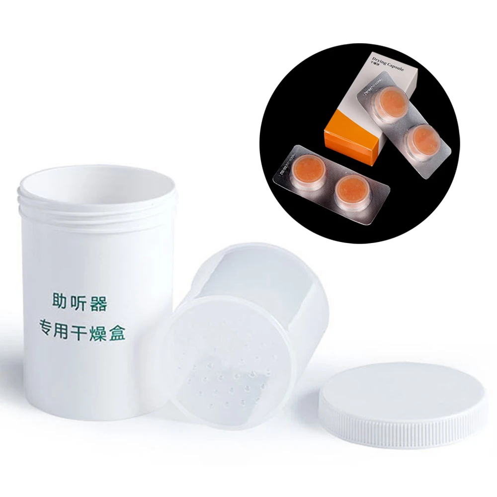 Hearing Aid Dry Container Case Drying Dehumidifier Dryer (4 Drying Capsules Desiccant and 1 Drying Jar) for BTE with Desiccant
Hearing Aid Dry Container Case Drying Dehumidifier Dryer (4 Drying Capsules Desiccant and 1 Drying Jar) for BTE with Desiccant