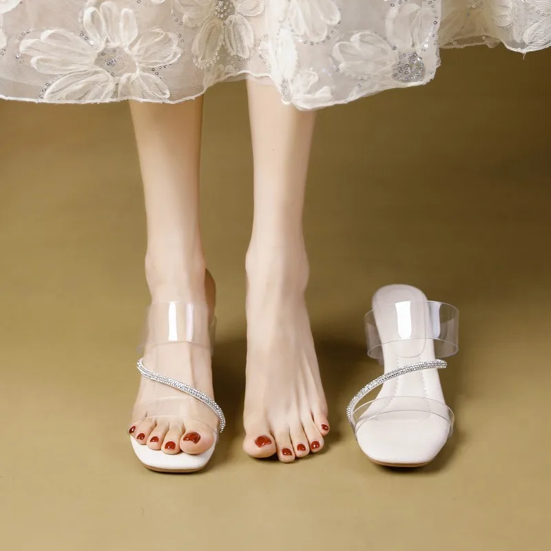 Summer 2026 Transparent Strap High Heels Women's Large Size Thick Heel Slippers Sweet Style Square Head Rubber Bottom Shoes
Summer 2026 Transparent Strap High Heels Women's Large Size Thick Heel Slippers Sweet Style Square Head Rubber Bottom Shoes