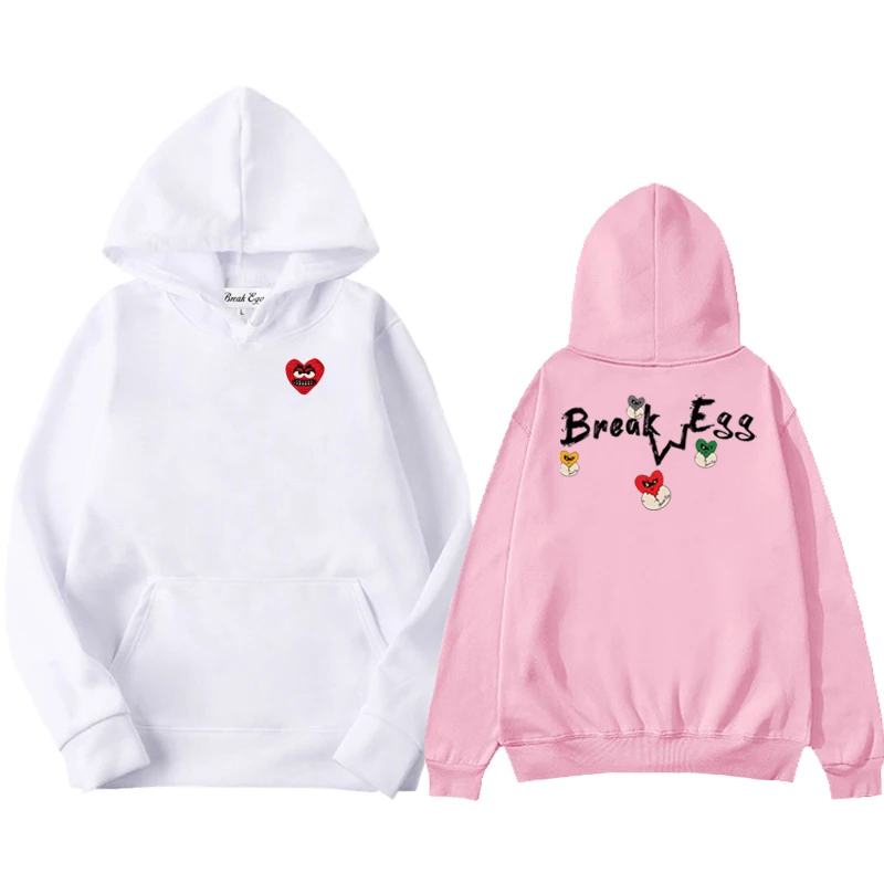 Broken Egg Letter Printing Women Men Hoodie Polyester Cool Cute Snag Heart Embroidery Pullover Pockets Thin Loose Autumn Sweater
Broken Egg Letter Printing Women Men Hoodie Polyester Cool Cute Snag Heart Embroidery Pullover Pockets Thin Loose Autumn Sweater