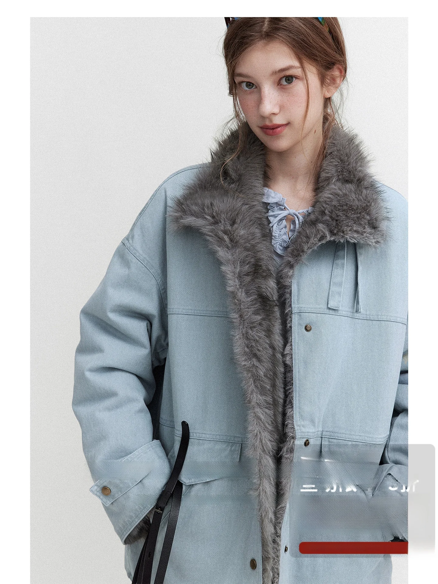 Vintage Washed Denim Soft Inner Full Fur Parka Jacket Women's Nordic Retro Style Cotton Long Sleeve Coat with Collar for Dail...
Vintage Washed Denim Soft Inner Full Fur Parka Jacket Women's Nordic Retro Style Cotton Long Sleeve Coat with Collar for Dail...