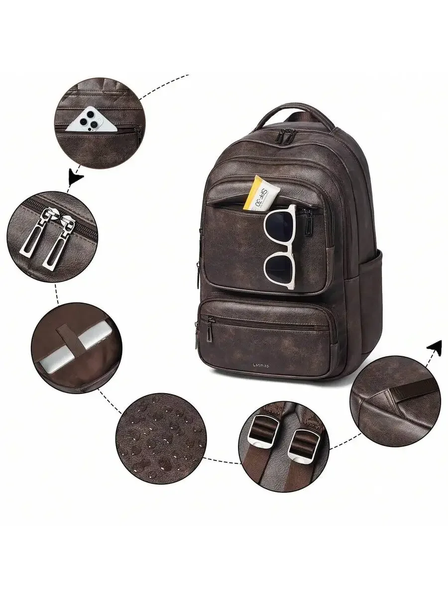 43L Leather Backpack For Women Men Travel Work College Laptop Bag
43L Leather Backpack For Women Men Travel Work College Laptop Bag