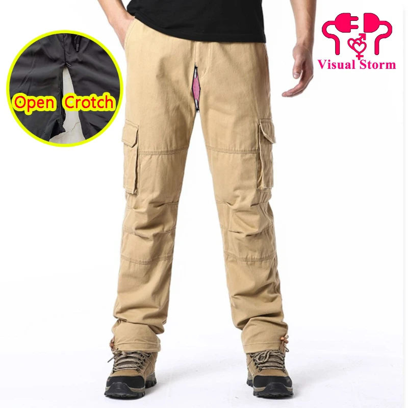Men Sexy Open Crotch Cargo Pants Hidden Zipper Loose Fit Straight Exotic Outdoor Crotchless Work Long Trousers Solid Panties
Men Sexy Open Crotch Cargo Pants Hidden Zipper Loose Fit Straight Exotic Outdoor Crotchless Work Long Trousers Solid Panties