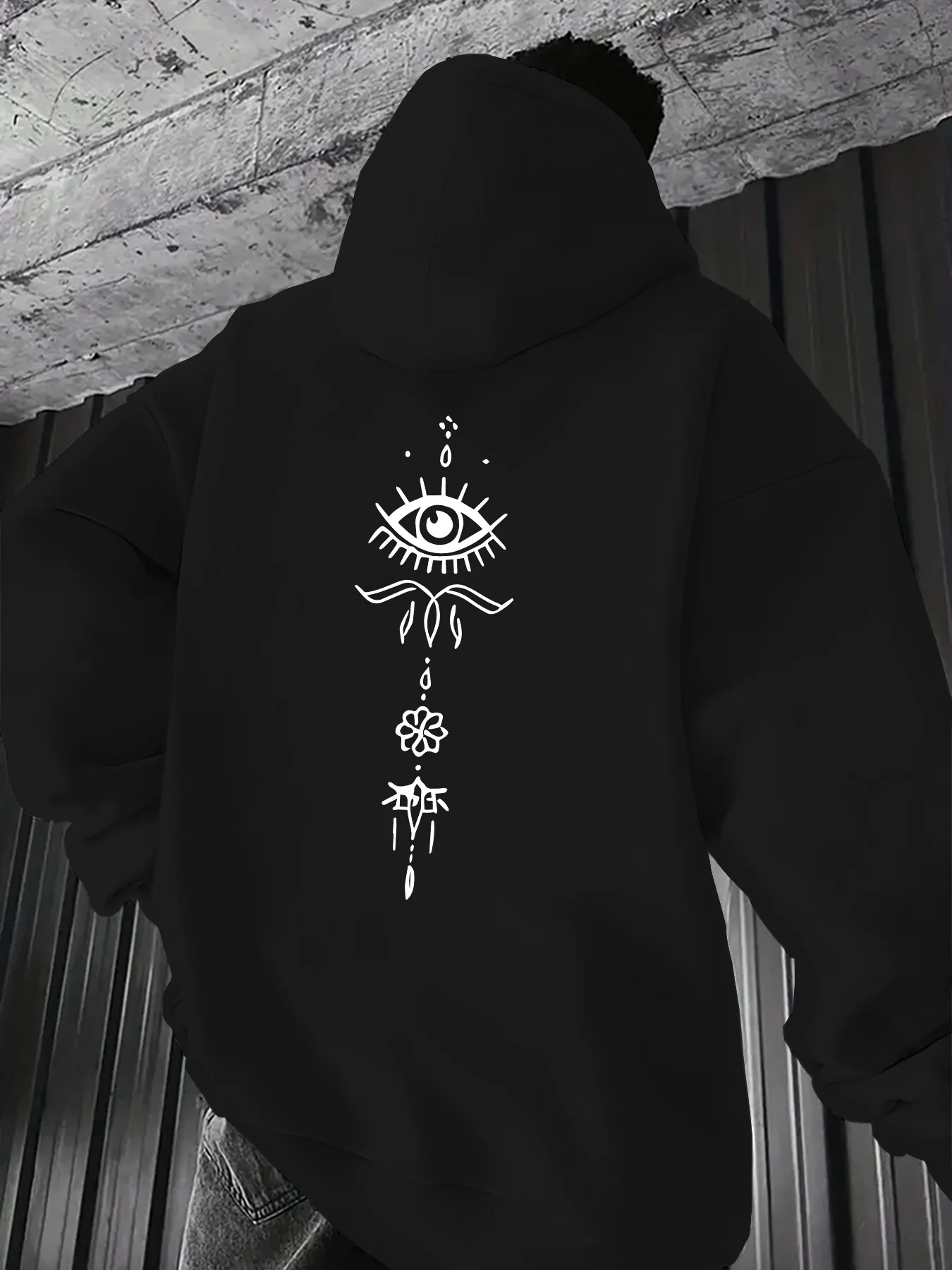Men's hooded pullover hoodie with eye-shaped flower print, kangaroo pocket, casual and fashionable style
Men's hooded pullover hoodie with eye-shaped flower print, kangaroo pocket, casual and fashionable style