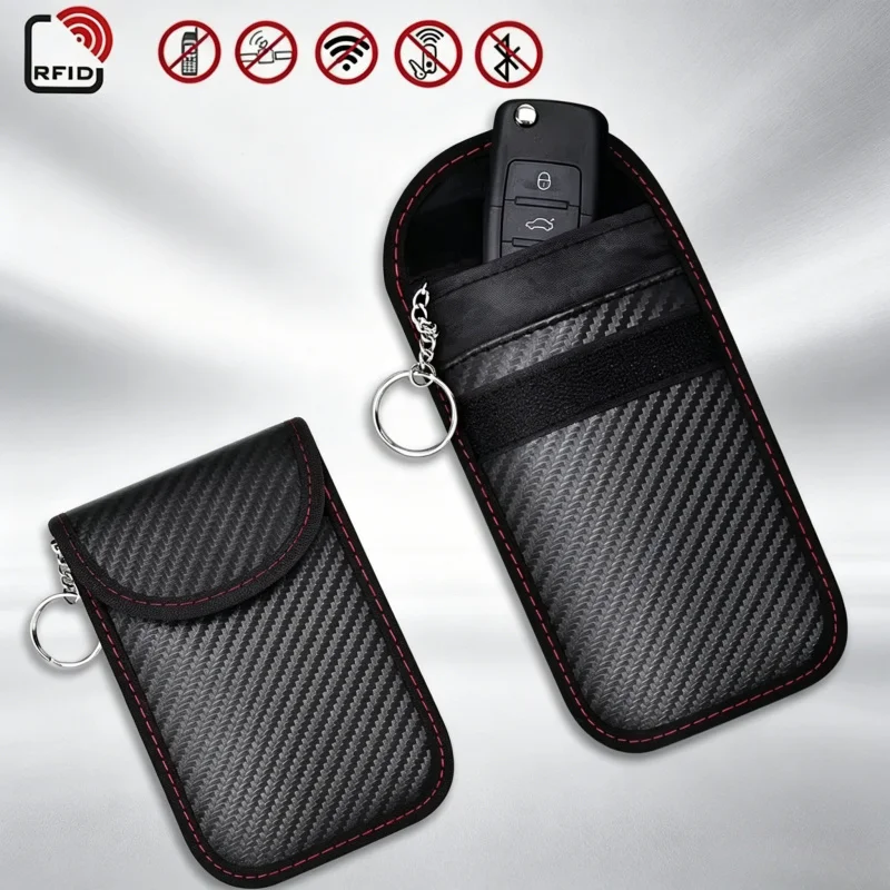 Portable RFID Blocking Faraday Bag, Car Key Fob Signal Blocker Cage Pouch, Auto Protection Car Accessories
Portable RFID Blocking Faraday Bag, Car Key Fob Signal Blocker Cage Pouch, Auto Protection Car Accessories