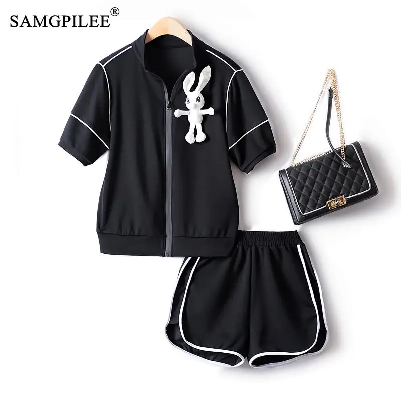 Women's Tracksuit 2022 New Cute College Style Cardigan Air Cotton Sweater Elastic Waist Patch Shorts Set Woman 2 Pieces 4XL
Women's Tracksuit 2022 New Cute College Style Cardigan Air Cotton Sweater Elastic Waist Patch Shorts Set Woman 2 Pieces 4XL