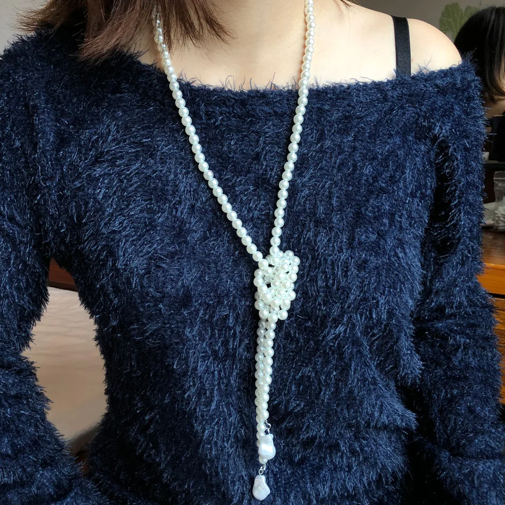 Trendy Creative Round Smooth Pearl Beaded Long Necklace Autumn Winter All-match Sweater Chain Diy Jewelry Women Gift Wholesale
Trendy Creative Round Smooth Pearl Beaded Long Necklace Autumn Winter All-match Sweater Chain Diy Jewelry Women Gift Wholesale