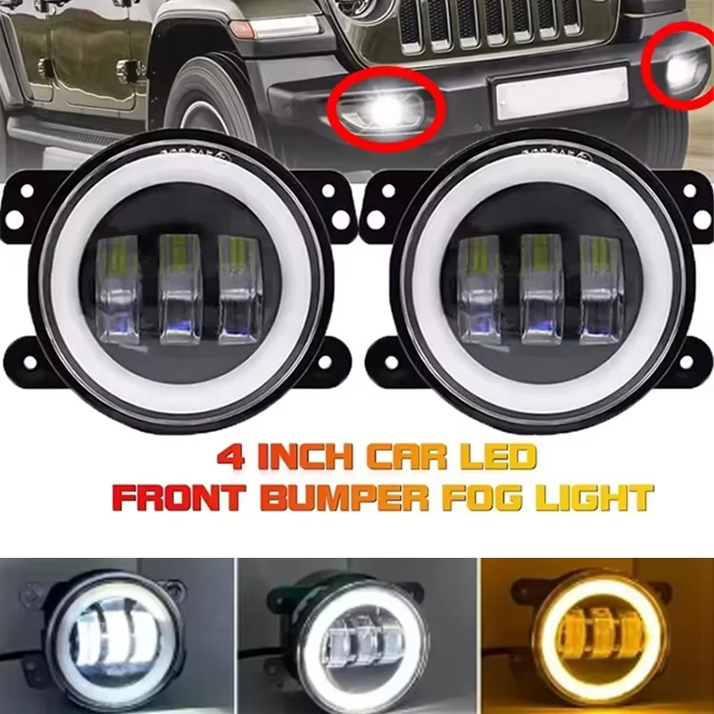 4 Inch LED Angel Eye Fog Lamp Amber White Halo Ring DRL 6000K Work Light for Jeep Wrangler JK Driving Fog Lamp Headlight
4 Inch LED Angel Eye Fog Lamp Amber White Halo Ring DRL 6000K Work Light for Jeep Wrangler JK Driving Fog Lamp Headlight