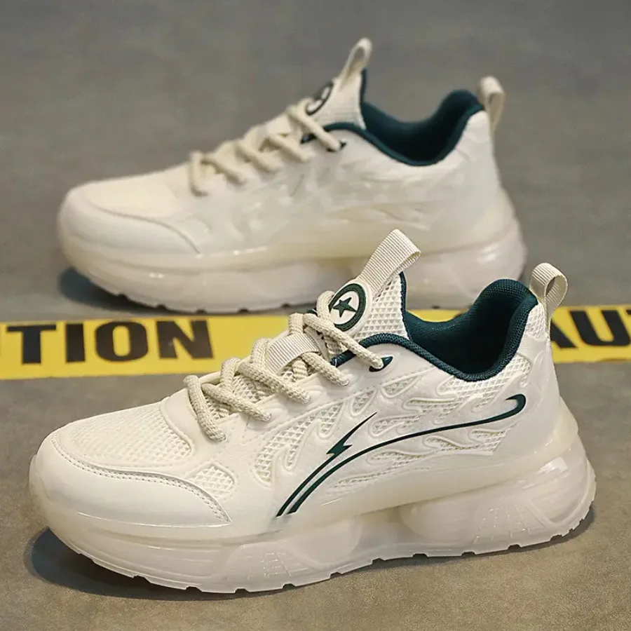 Men's White and Green Transparent Sole Sneakers - Cushioned Breathable Low-Top Sneakers with PVC Upper/ Sole/ Insole Lace-Up Su
Men's White and Green Transparent Sole Sneakers - Cushioned Breathable Low-Top Sneakers with PVC Upper/ Sole/ Insole Lace-Up Su