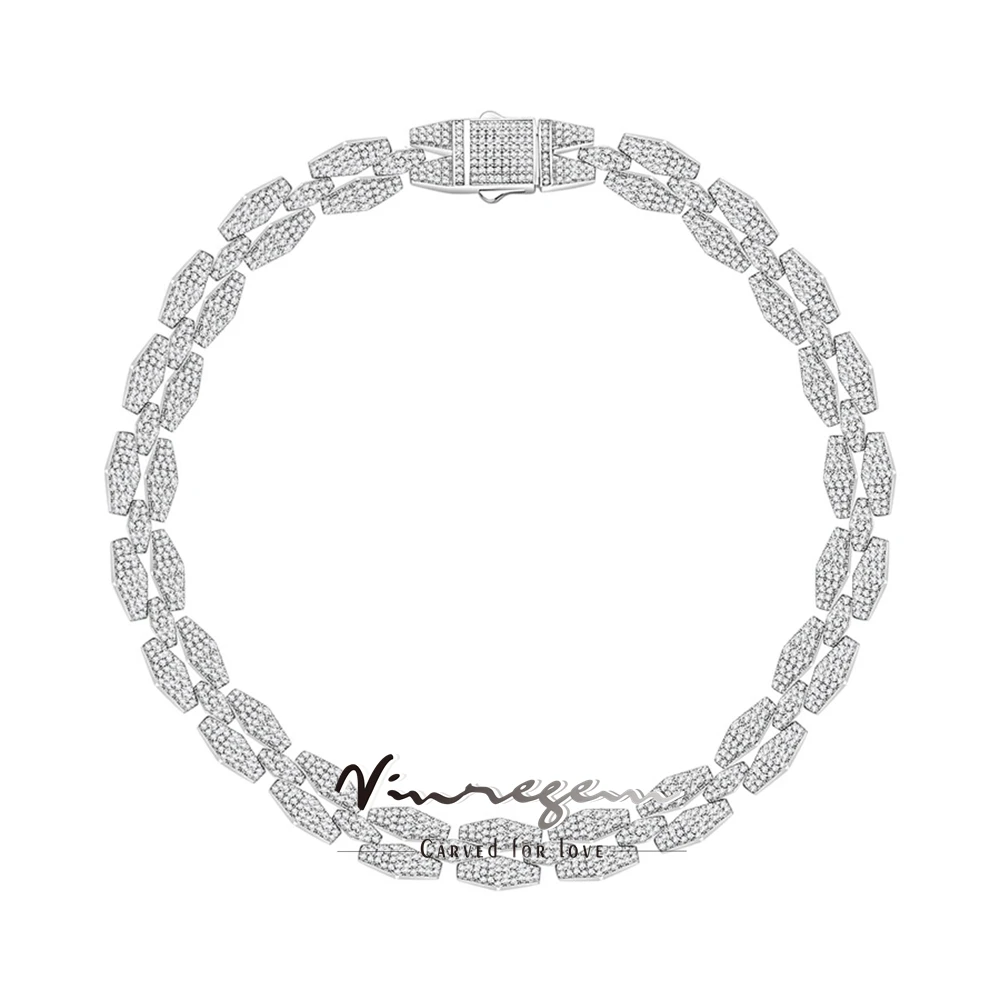 Vinregem Lab Created Sapphire Gemstone Hip Hop Rock 12.3MM Cuban Chain Bracelets 100% 925 Sterling Silver Fine Jewelry Wholesale
Vinregem Lab Created Sapphire Gemstone Hip Hop Rock 12.3MM Cuban Chain Bracelets 100% 925 Sterling Silver Fine Jewelry Wholesale