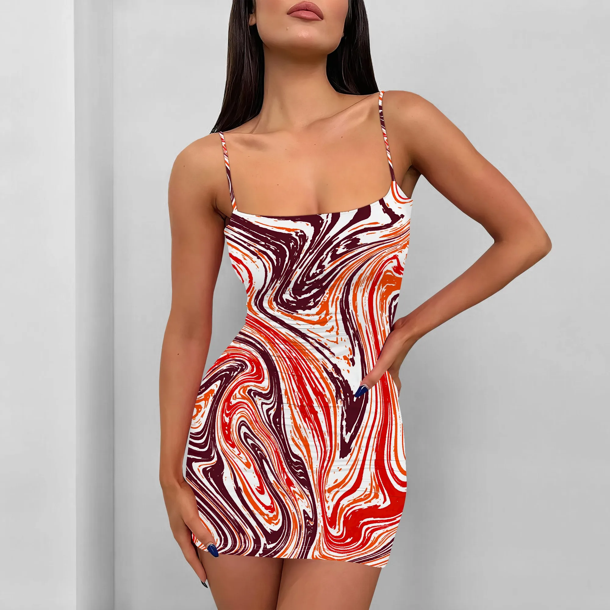 Women's Pullover Sexy Sleeveless Crew Neck Spaghetti Strap One-Shoulder Fashion Printed Summer Casual Mini Dress
Women's Pullover Sexy Sleeveless Crew Neck Spaghetti Strap One-Shoulder Fashion Printed Summer Casual Mini Dress