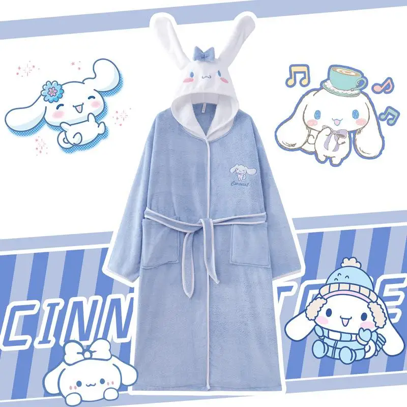 Sanrio Cinnamoroll Girl Winter Robe Hooded Thickening Long Style Pajamas Comfort Bathrobe Kawaii Cartoon Household Clothes New
Sanrio Cinnamoroll Girl Winter Robe Hooded Thickening Long Style Pajamas Comfort Bathrobe Kawaii Cartoon Household Clothes New