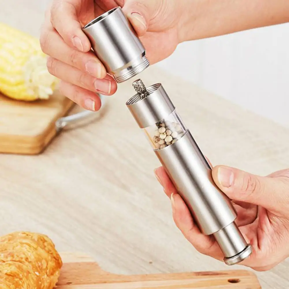 Manual Salt And Pepper Grinder Set Stainless Steel Pepper Mill with Clear Storage Base,One-Hand Operation Adjustable Coarseness
Manual Salt And Pepper Grinder Set Stainless Steel Pepper Mill with Clear Storage Base,One-Hand Operation Adjustable Coarseness