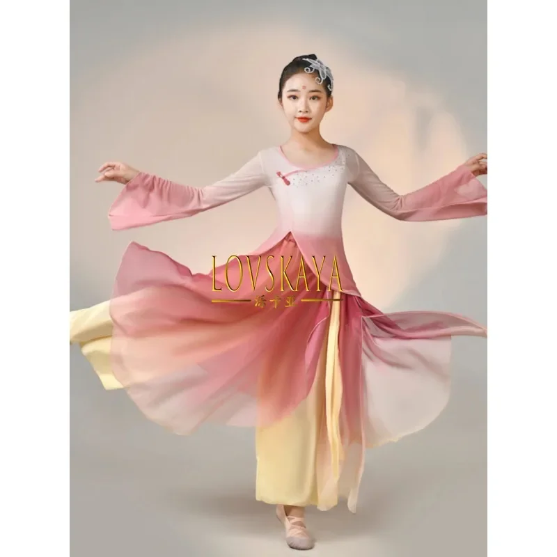 Children's Chinese dance costumes girls' classical dance performance costumes flowing gauze performance costumes
Children's Chinese dance costumes girls' classical dance performance costumes flowing gauze performance costumes