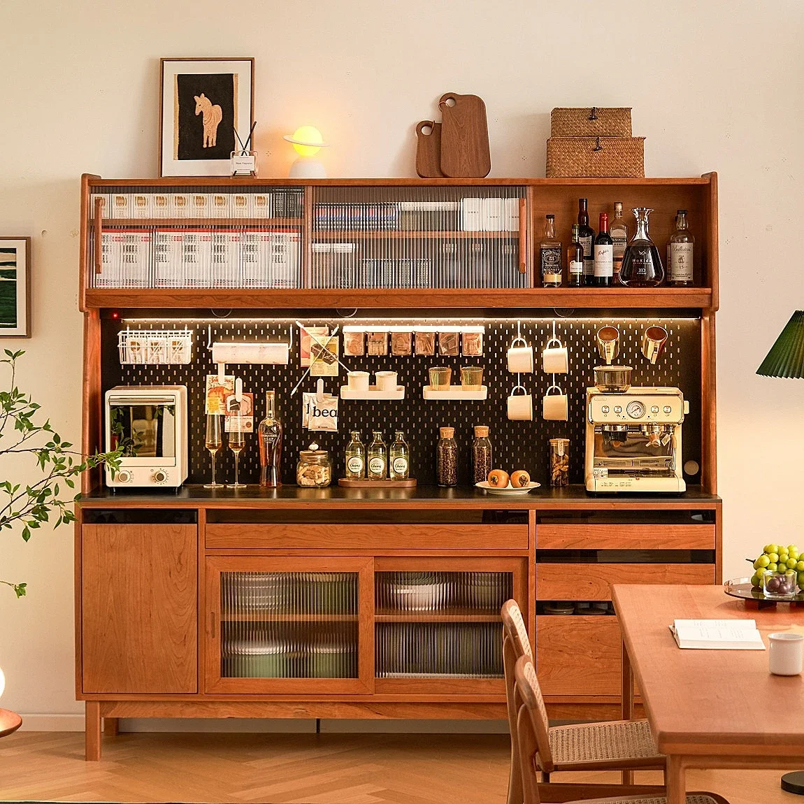 Nordic cherry wood high dining side cabinet Japanese solid wood rock slab tea cabinet household wine storage locker integrated
Nordic cherry wood high dining side cabinet Japanese solid wood rock slab tea cabinet household wine storage locker integrated