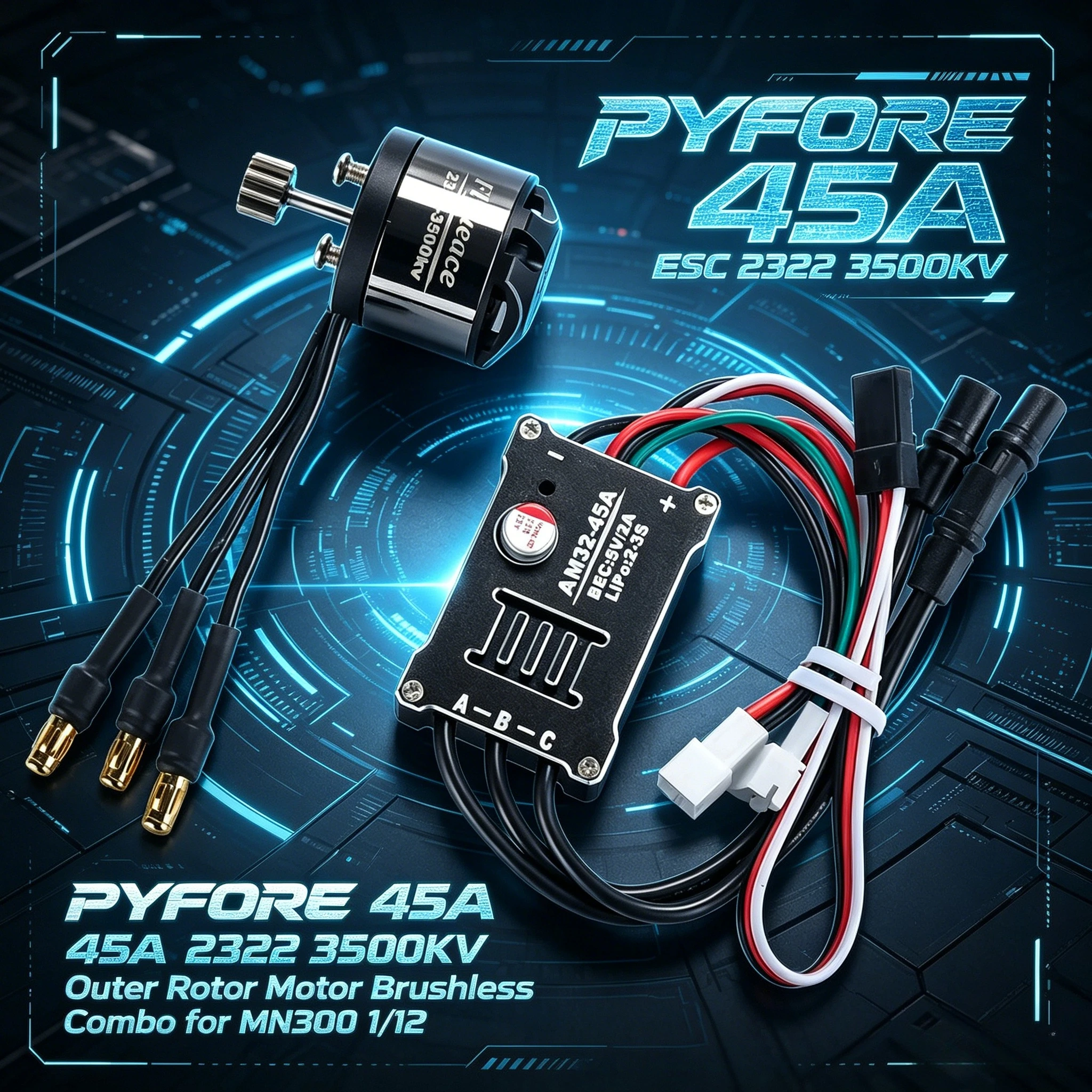 PYFORE 45A ESC 2322 3500KV Outer Rotor Motor Brushless Combo for MN300 1/12 RC Model Car Crawler Upgrade Accessories
PYFORE 45A ESC 2322 3500KV Outer Rotor Motor Brushless Combo for MN300 1/12 RC Model Car Crawler Upgrade Accessories