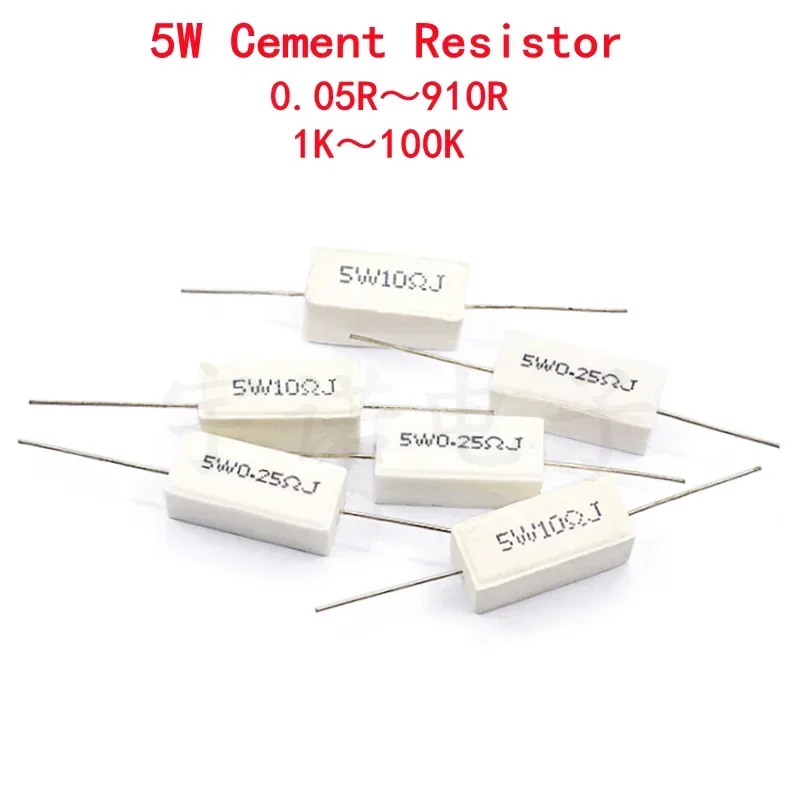 10piece 5W 5% Cement Resistor Power Resistance 0.1 ~ 10K 0.1R 0.5R 1 10 100R 0.22 0.33 0.5 1 2 5 8 10 15 20 25 30 100 1K 10K Ohm
10piece 5W 5% Cement Resistor Power Resistance 0.1 ~ 10K 0.1R 0.5R 1 10 100R 0.22 0.33 0.5 1 2 5 8 10 15 20 25 30 100 1K 10K Ohm