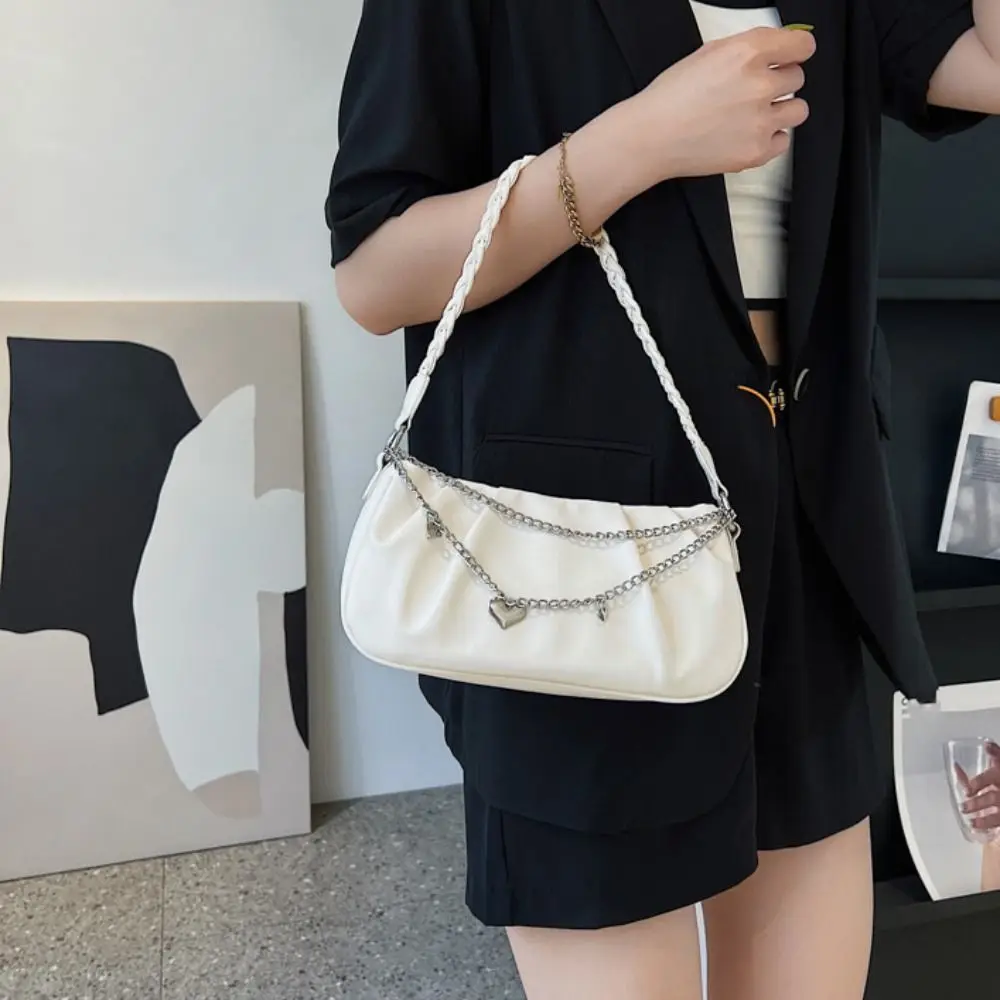 Ins Chain Tassel PU Leather Shoulder Bag Sweet Large Capacity Small Tote Bag Pleated Handbag Cloud Square Bag Outdoor
Ins Chain Tassel PU Leather Shoulder Bag Sweet Large Capacity Small Tote Bag Pleated Handbag Cloud Square Bag Outdoor