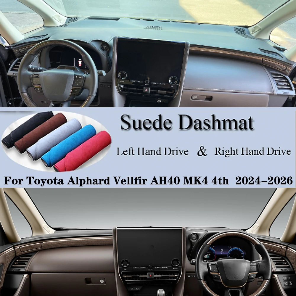Для Toyota Alphard Vellfir AH40 MK4 4th 4Gen 2024-2026 Замшевый кожаный коврик для приборной панели, коврик для приборной панели, автомобильные аксессуары
Для Toyota Alphard Vellfir AH40 MK4 4th 4Gen 2024-2026 Замшевый кожаный коврик для приборной панели, коврик для приборной панели, автомобильные аксессуары