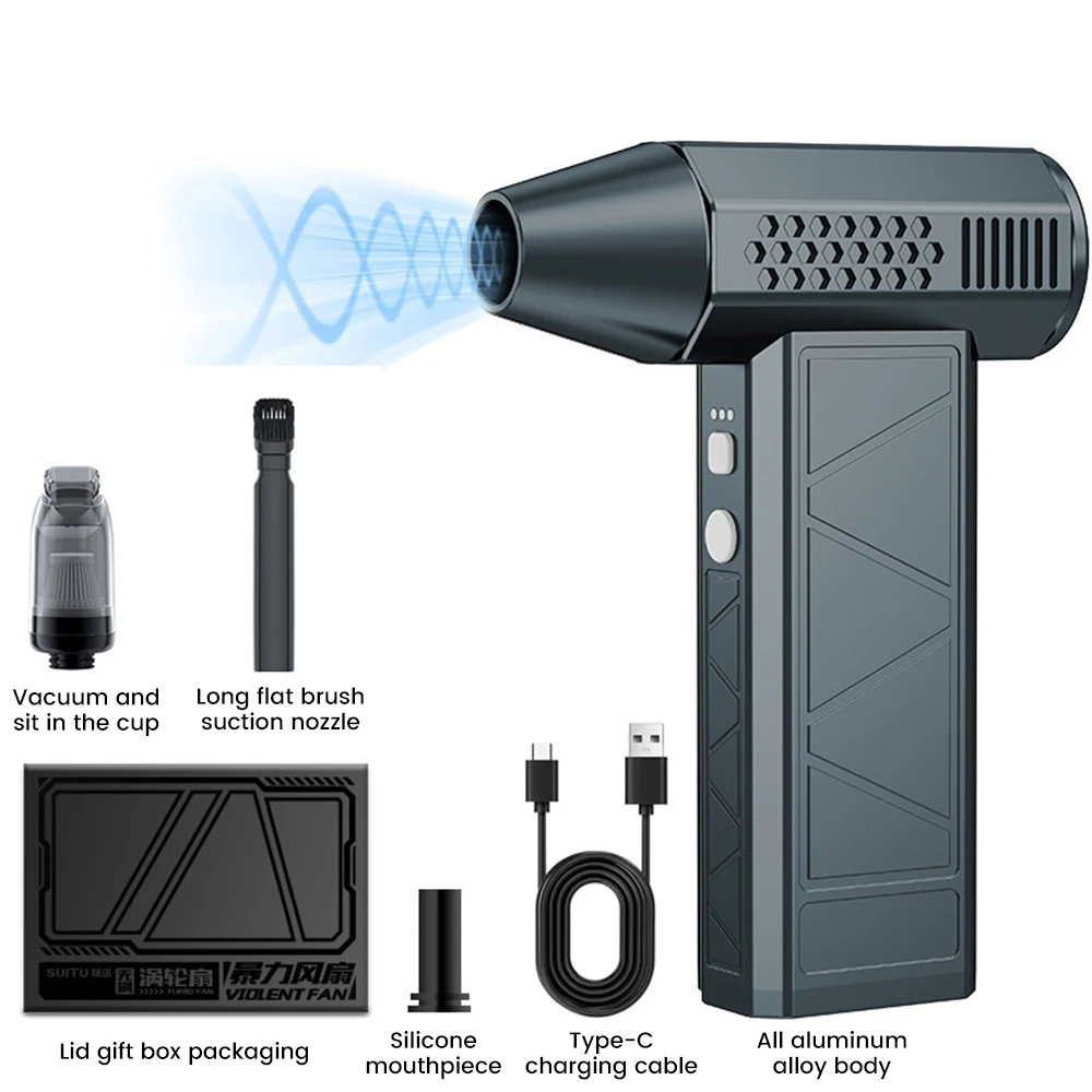 Powerful Snow Blower 130000RPM Handheld Violent Mini Turbo Jet Fan Strong Wind 52m/s High-speed Duct Fan Electric Air Duster
Powerful Snow Blower 130000RPM Handheld Violent Mini Turbo Jet Fan Strong Wind 52m/s High-speed Duct Fan Electric Air Duster