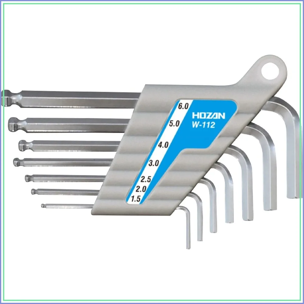 7-Piece Ball Point Wrench Set, Hex Key Set 1.5-6mm, Short Length, Opposite Side Sizes 0.06-0.1 inches
7-Piece Ball Point Wrench Set, Hex Key Set 1.5-6mm, Short Length, Opposite Side Sizes 0.06-0.1 inches