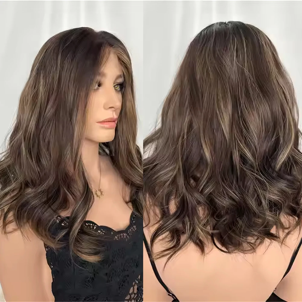 Glueless European Hair Blended Lace Front Wig Dark Caramel Highlights Luxury Wig Seamless Hairline HD Lace Wig for Women 13x4
Glueless European Hair Blended Lace Front Wig Dark Caramel Highlights Luxury Wig Seamless Hairline HD Lace Wig for Women 13x4